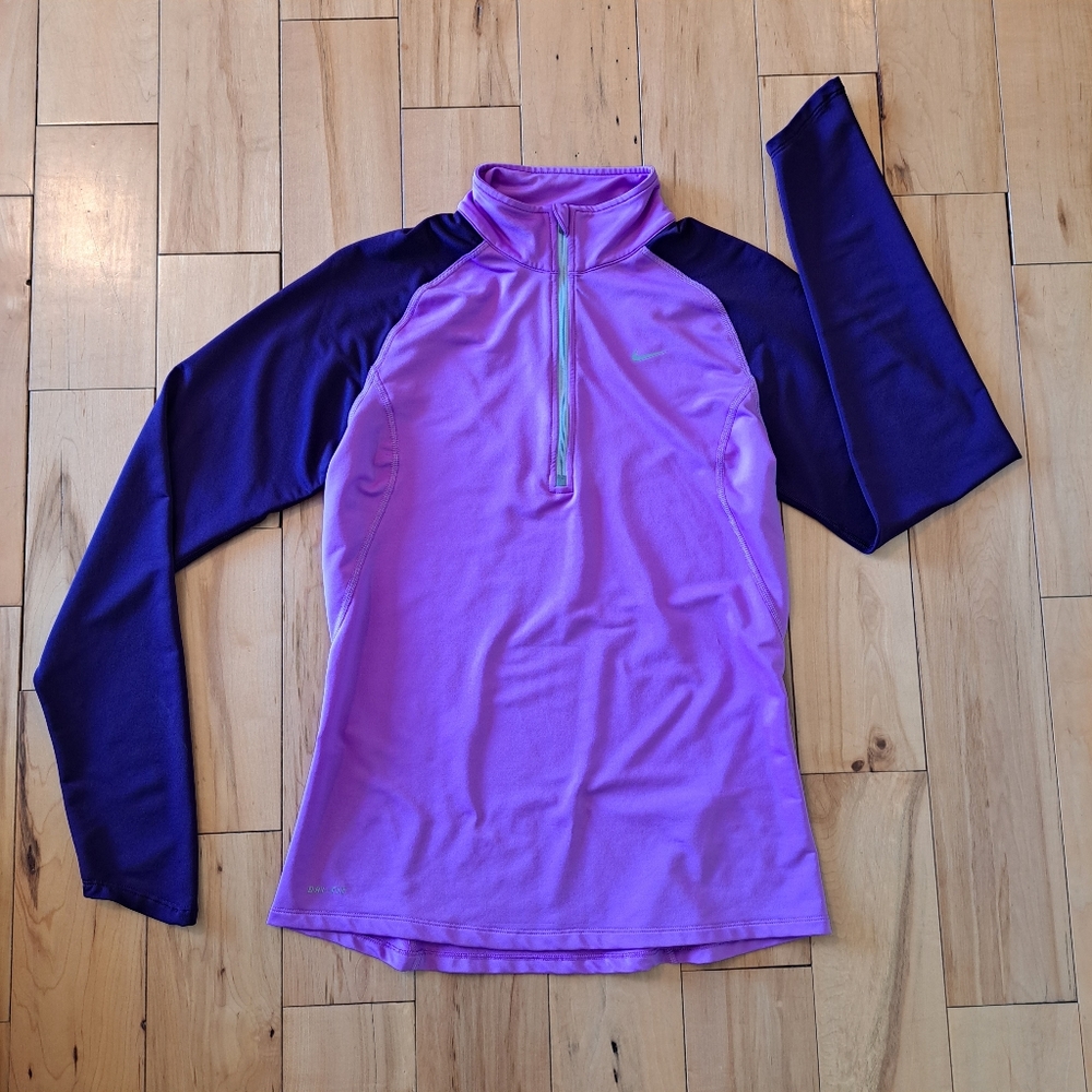 Nike Running Dri-Fit Long Sleeve Shirt Medium Purple